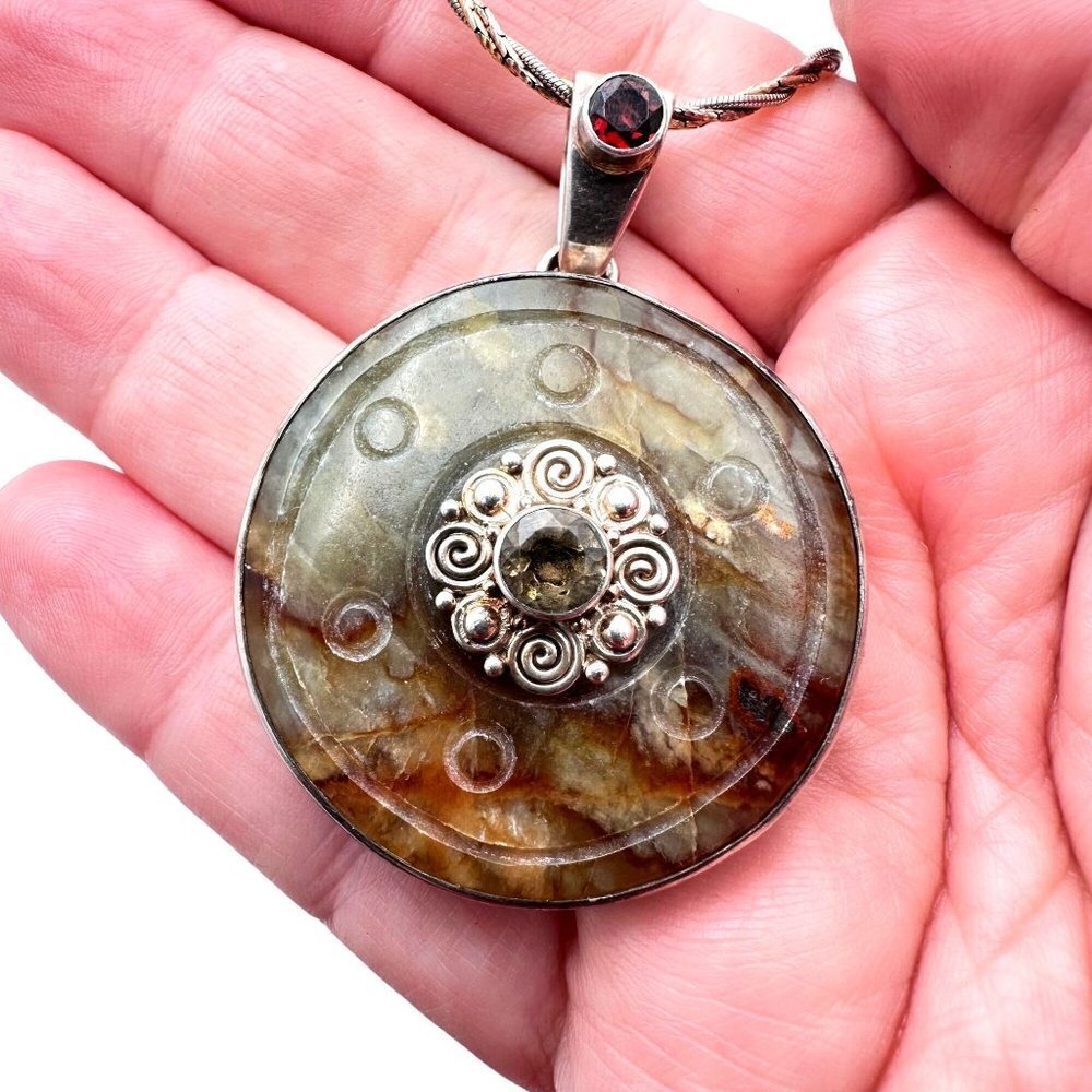 Sajen Womens Necklace Multi Gemstone Sterling Silver Pendant 94$